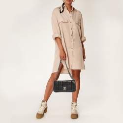 مملوكة مسبقًا Chanel Navy Blue Square Quilted Leather Multi Chain Flap Bag