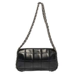 مملوكة مسبقًا Chanel Navy Blue Square Quilted Leather Multi Chain Flap Bag