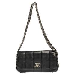 مملوكة مسبقًا Chanel Navy Blue Square Quilted Leather Multi Chain Flap Bag