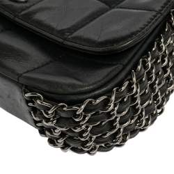 مملوكة مسبقًا Chanel Navy Blue Square Quilted Leather Multi Chain Flap Bag
