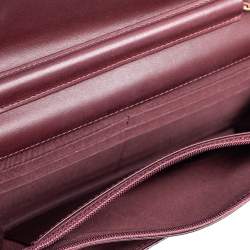 Pre Owned Chanel Burgundy Quilted Patent Leather Reissue Wallet On Chain