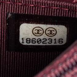 Pre Owned Chanel Burgundy Quilted Patent Leather Reissue Wallet On Chain