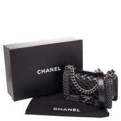 Pre Owned Chanel Black Quilted Leather Small Boy Flap Bag