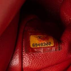 Pre Owned حقيبة شانيل قلاب واحد سويدي مبطن غرز مربعة برتقالي