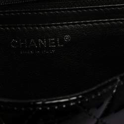 Pre Owned Chanel Black Quilted Patent Leather Maxi Classic Single Flap Bag