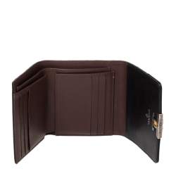 Pre Owned Chanel Black Quilted Leather CC Trifold Wallet