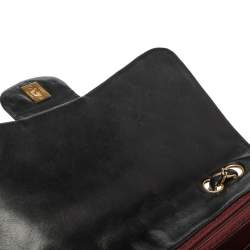 مملوكة مسبقًا حقيبة شانيل قلاب واحد جامبو كلاسيك جلد خروف مبطن أسود