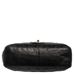 مملوكة مسبقًا حقيبة شانيل قلاب واحد جامبو كلاسيك جلد خروف مبطن أسود