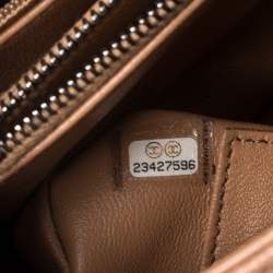 Pre Owned Chanel Beige/Maroon Caviar Leather and Lizard Medium Coco Top Handle Bag
