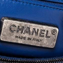 Pre Owned Chanel Blue Python Large Coco Top Handle Bag