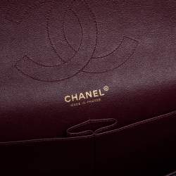 مملوكة مسبقًا حقيبة شانيل قلاب مزدوج جامبو كلاسيك جلد خروف مبطن أسود