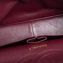 مملوكة مسبقًا حقيبة شانيل قلاب مزدوج جامبو كلاسيك جلد خروف مبطن أسود