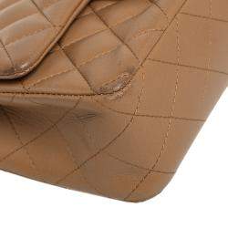 Pre Owned Chanel Beige Quilted Leather New Mini Classic Flap Bag