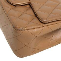 Pre Owned Chanel Beige Quilted Leather New Mini Classic Flap Bag