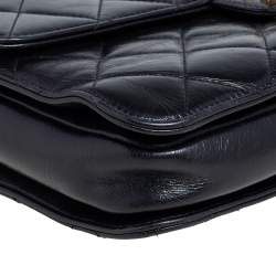 Pre Owned Chanel Black Quilted Leather Chain Handle Flap Bag