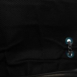 Pre Owned Chanel Black Perforated Leather And Mesh Shoulder Bag