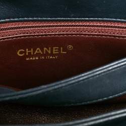 Pre Owned Chanel Navy Blue Quilted Lambskin Leather Small Trendy CC Flap Top Handle Bag