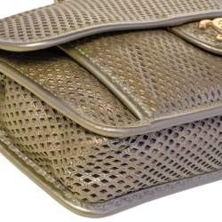 Pre Owned Chanel Gold Perforated Leather Timeless Shoulder Bag
