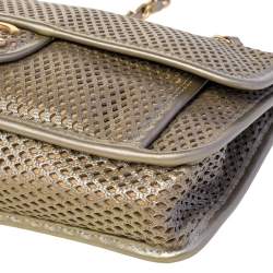 Pre Owned Chanel Gold Perforated Leather Timeless Shoulder Bag