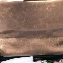 Pre Owned Chanel Beige Quilted Glazed Leather Castle Rock Top Handle Bag