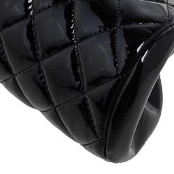 مملوكة مسبقًا حقيبة كلتش شانيل تايمليس جلد لامع مبطنة أسود