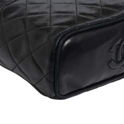 Chanel Black Quilted Lambskin Leather Vintage Tassel Bag