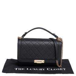 مملوكة مسبقًا Chanel Black Leather Large Label Click Flap Bag