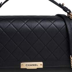 مملوكة مسبقًا Chanel Black Leather Large Label Click Flap Bag