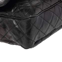 مملوكة مسبقًا حقيبة شانيل "إيزي" قلاب جلد كافيار أزرق ميتاليك