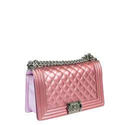 Chanel Pink Patent Leather Boy Flap Bag Chanel