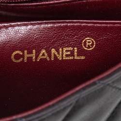 Pre Owned حقيبة شانيل كلاسيك قلاب مربعة ميني جلد مبطنة أسود