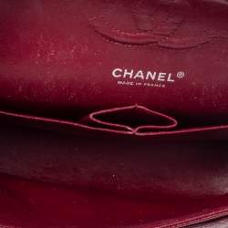 Pre Owned Chanel Red Quilted Caviar Leather Medium Classic Double Flap Bag