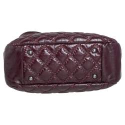 Pre Owned حقيبة يد توتس شانيل ألتيميت ستيتش جلد عنابي مبطن