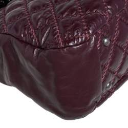 Pre Owned حقيبة يد توتس شانيل ألتيميت ستيتش جلد عنابي مبطن