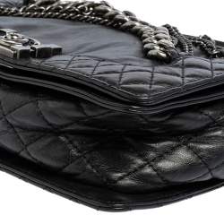 مملوكة مسبقًا Chanel Black Leather Enchained Boy Medium Flap Bag