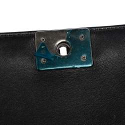 مملوكة مسبقًا Chanel Black Leather Enchained Boy Medium Flap Bag