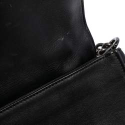 مملوكة مسبقًا Chanel Black Leather Enchained Boy Medium Flap Bag