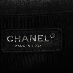 مملوكة مسبقًا Chanel Black Leather Enchained Boy Medium Flap Bag