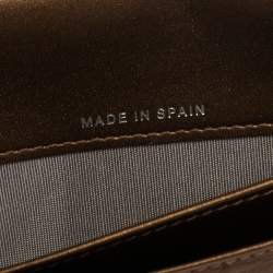 Pre Owned Chanel Bronze Caviar Leather CC Bifold Long Wallet