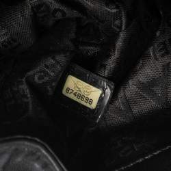 Pre Owned حقيبة شانيل أكورديون جلد أزرق داكن ذات قفل كبس وقلاب