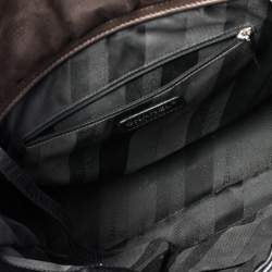 Pre Owned حقيبة يد توتس شانيل بورتوبيلو جلد متجعد وجلد قزحي مبطن أسود / بني