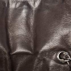 Pre Owned حقيبة يد توتس شانيل بورتوبيلو جلد متجعد وجلد قزحي مبطن أسود / بني