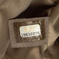 Pre Owned Chanel Grey Iridescent Quilted Leather CC Flap Wallet on Chain 