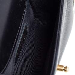 Pre Owned حقيبة يد شانيل بوي جلد وتويد سوداء ميني 