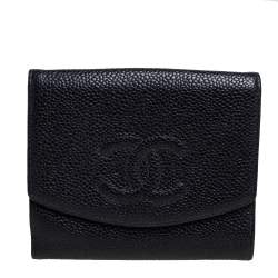 مملوكة مسبقًا Chanel Black Caviar Leather French Wallet