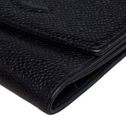مملوكة مسبقًا Chanel Black Caviar Leather French Wallet
