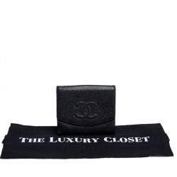مملوكة مسبقًا Chanel Black Caviar Leather French Wallet