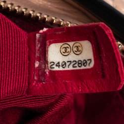 Pre Owned Chanel Beige/Black Quilted Leather Gabrielle Hobo 
