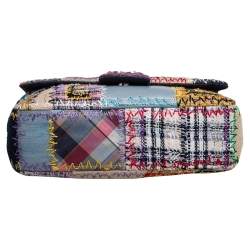 Pre Owned Chanel Multicolor Patchwork Jumbo Classic Single Flap Bag