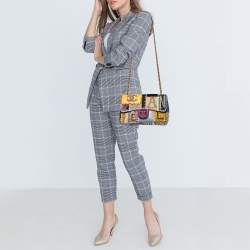 Pre Owned Chanel Multicolor Patchwork Jumbo Classic Single Flap Bag